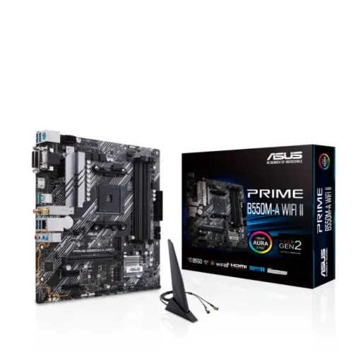 PLACA MÃE ASUS PRIME B550M-A WIFI II, CHIPSET B550, AMD AM4, MATX, DDR4 NOVA