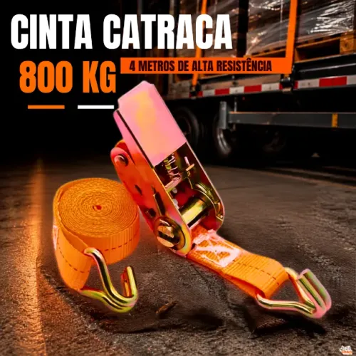 Cinta com Catraca para Amarração de Carga 800kg 4,6m Ajustável com Catraca Móvel - SFM03