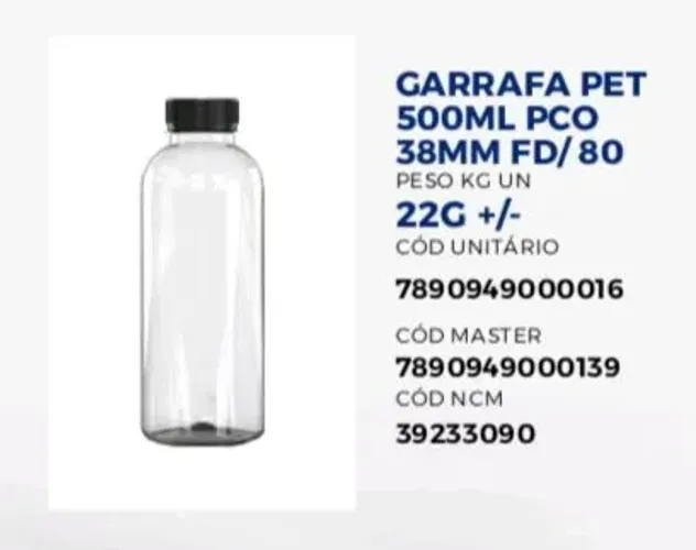 FARDO DE GARRAFA 500ML COM 80UND 