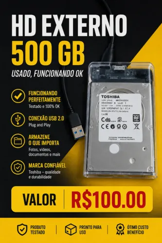 Hd externo 500 gb, funcionando