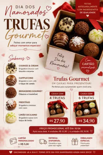 TRUFAS GOURMET PARA DIA DOS NAMORADOS