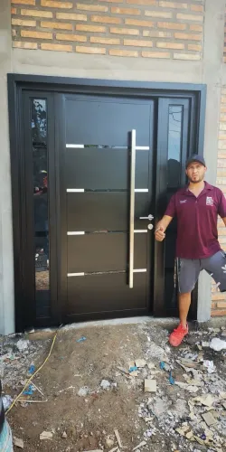 Porta Duas Folhas Alumínio Preto com Vidro | Sob Medida Fortaleza