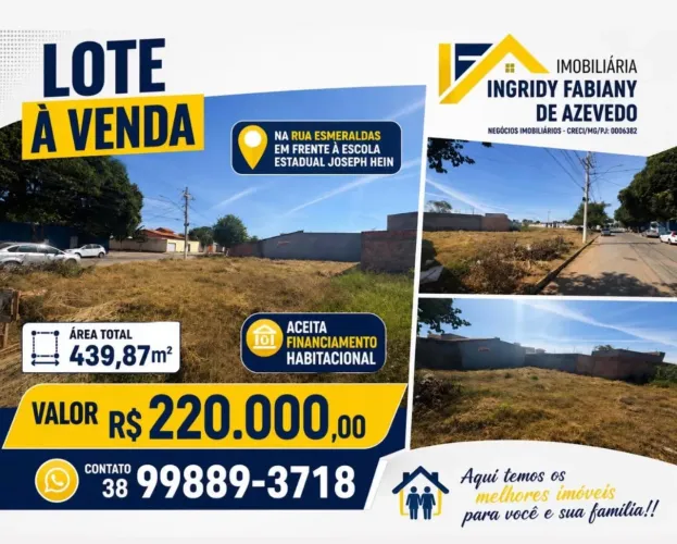 LOTE NA RUA ESMERALDAS VÁRZEA DA PALMA