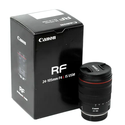Canon RF 24-105mm F4 L IS USM na caixa