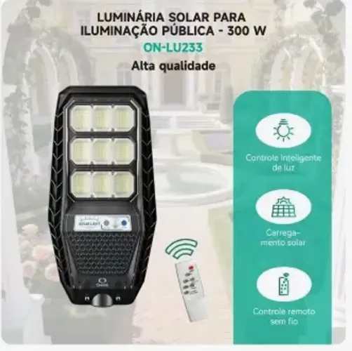 Luminaria Solar Para Iluminacao Publica 300w C/controle