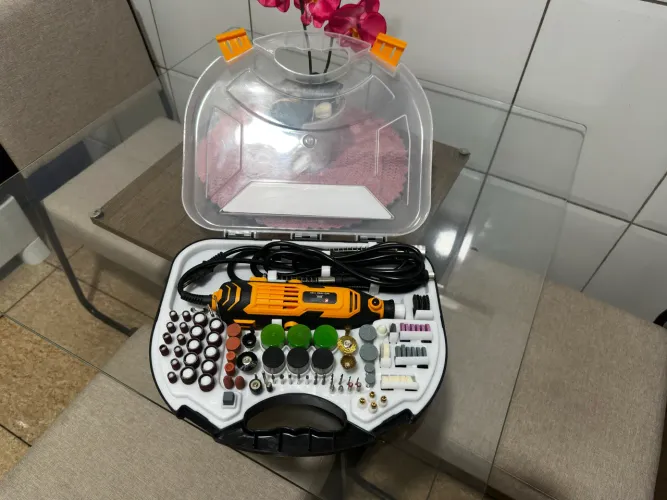 Micro Retífica Nakasaki NK211PRO 500W Kit Completo 189 Peças + Eixo Flexível (110V)