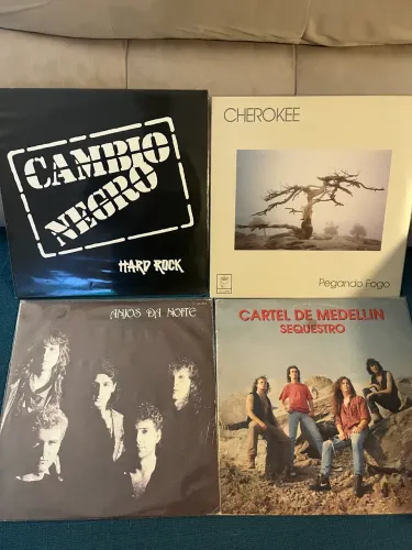 Lote LPs Hard Rock Cherokee Cambio Negro Anjos da Noite