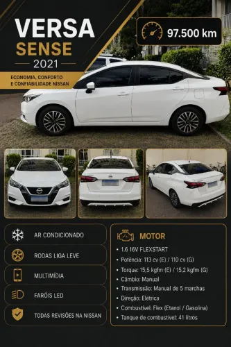 Nissan Versa Sense 1.6 16V Flex MEC 2021