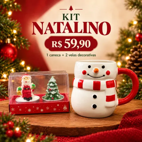 KIT NATALINO - caneca + velas decorativas