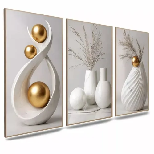 QUADROS DECORATIVOS SALA - VASOS ESCULTURAS