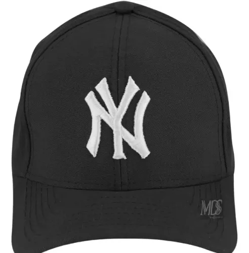 Boné New York Aba Curva. Preto com Branco