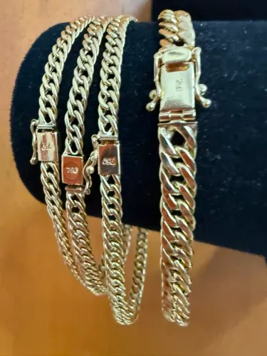 Pulseira Groumet de ouro 3.43g 18k procedência garantia eterna