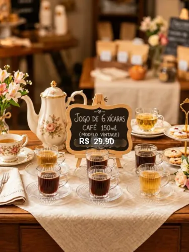 Requinte e elegância a sua mesa com 06 xícaras vintage.