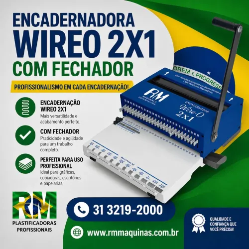 Encadernadora wireo 2x1 conjugada