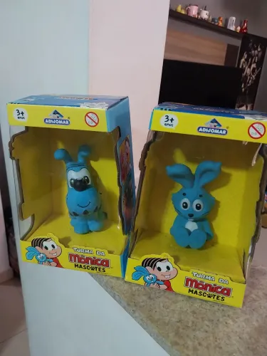 Kit dois bonecos Sansão e cachorro da Mônica