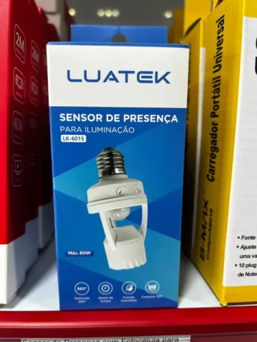 Sensor de Presença com Fotocélula para Lâmpada
