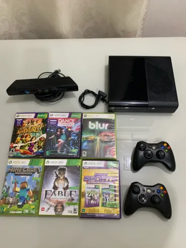 Xbox 360 - 2 controles - kinet - 6 jogos mídia física