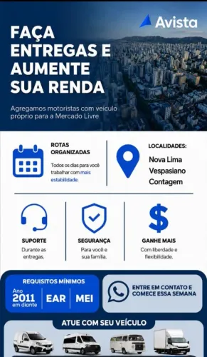 Agrega utilitario, vans, vuc e caminhão mercado livre PAGAMENTO SEMANAL