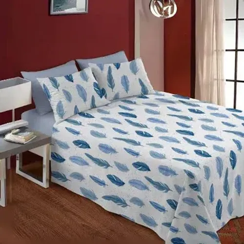Jogo de Cama Folhas Azuis 200 fios 4 peças King