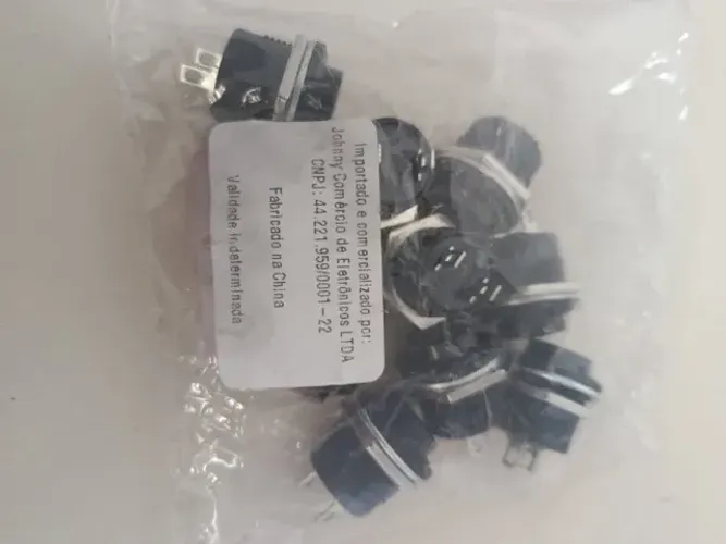Kit 10 Botão Pulsante Start R13-507 Preto