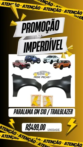 Paralama GM S10 Trailblazer 2013 a 2024