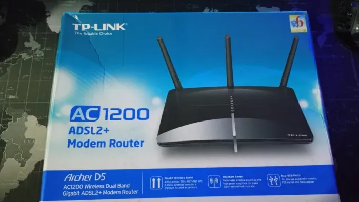 Roteador TP-Link Wireless Dual Band Gigabit Archer D5 AC1200 ADSL2+