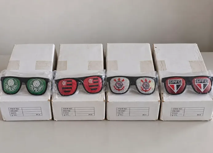 óculos de sol time futebol proteção UV 24unidade São Pãulo Corinthians Palmeiras Flamengo 