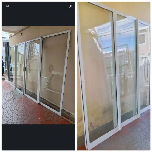 Portas balcão alumínio branco linha Gold completa.