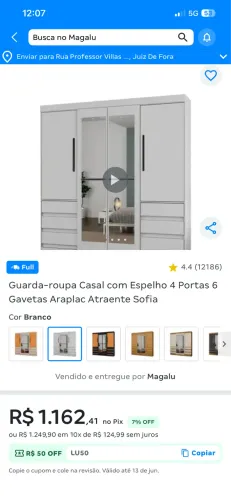 Guarda roupa 6 portas casal
