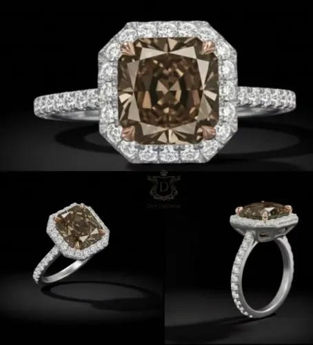 Solitário Brown Cushion 3,29 CT
