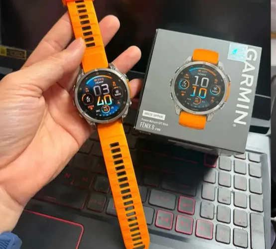 Garmin fênix 8 na caixa com NF