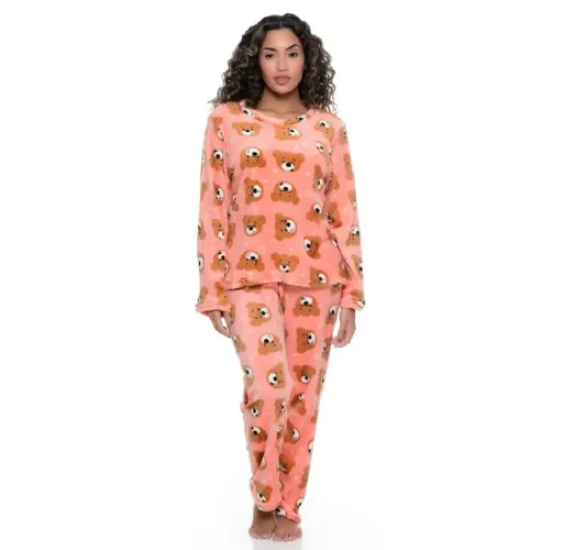 Pijama feminino adulto ultrasoft manga longa outono/inverno