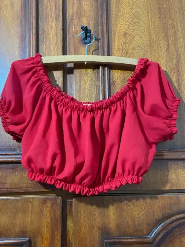 Cropped ciganinha vermelho M
