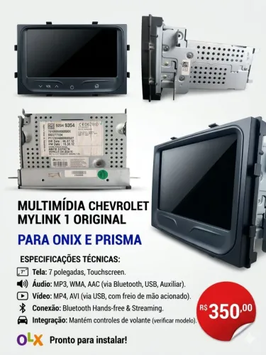 Central Multimídia Chevrolet MyLink 1 Original - Onix, Prisma, Spin, Cobalt