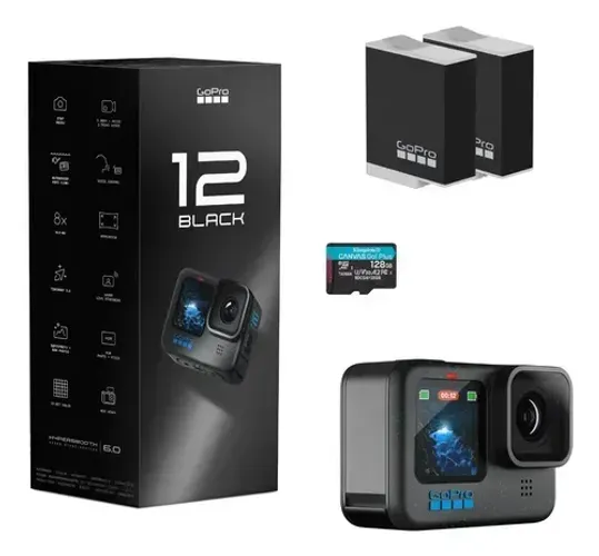 GoPro Hero 12 Black + Kit Completo | Usada 1x | Nota Fiscal