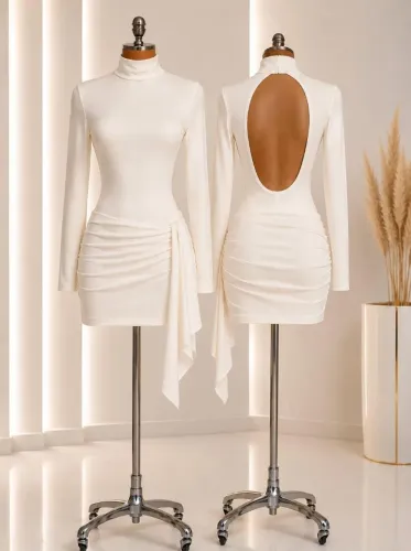 CONJUNTO FEMININO BRANCO | BLUSA + SAIA DRAPEADA