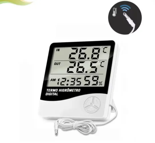 Termo Higrometro Medidor Temperatura Umidade Sensor Externo