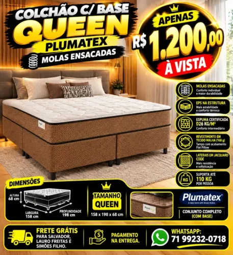 COLCHÃO COM BASE QUEEN