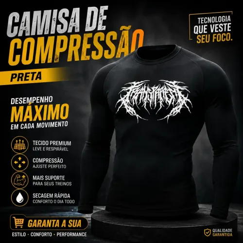 Camisa de compressão preta: conforto, estilo e desempenho em cada movimento.
