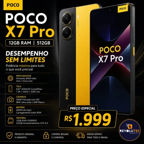 Xiaomi Poco X7 Pro 12GB 512GB Amarelo Novo Lacrado