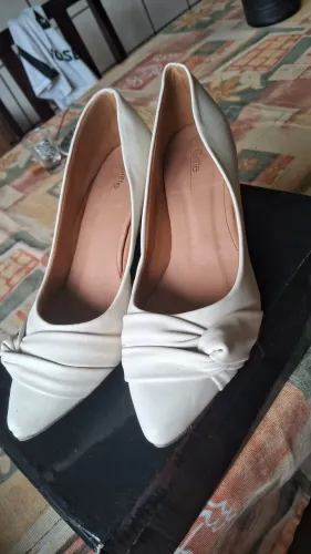 Sapato Scarpin Off-White Griffe - Salto Bloco - Tam 37 - Marca Griffe
