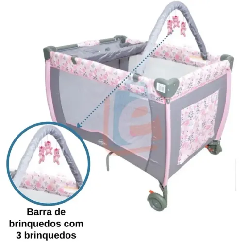 Berço Portátil Baby Style Feminino Borboletas