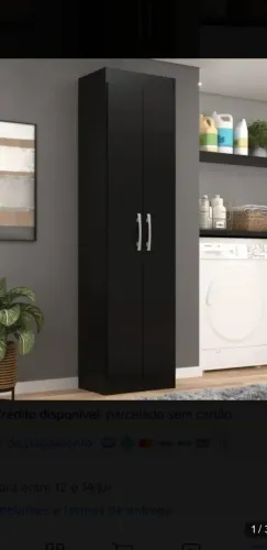 Armário Multiuso San Marino 2 Portas Preto