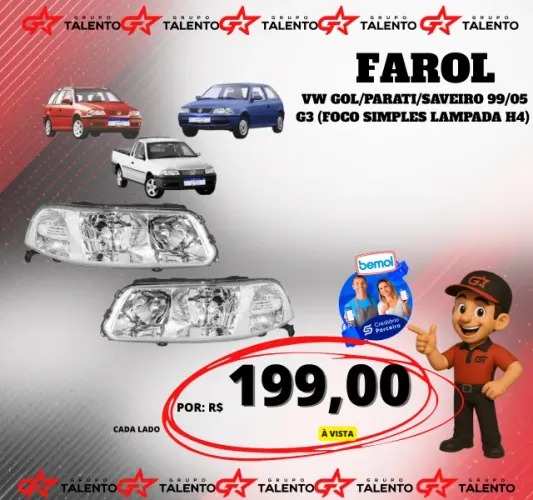 FAROL GOL/PARATI/SAVEIRO(FOCO SIMPLES)