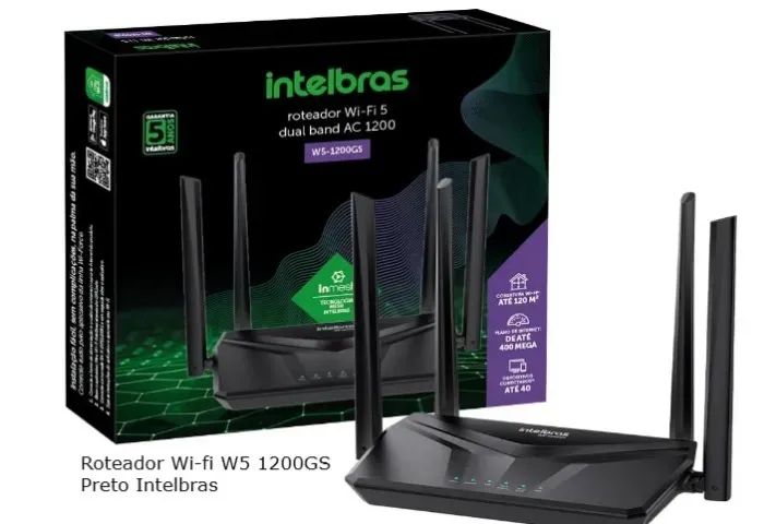 Roteador Wi-fi W5 1200GS Preto Intelbras