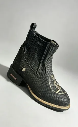 Bota Country 7 Estrivos | Preta | Bordado Exclusivo | Tamanho 36