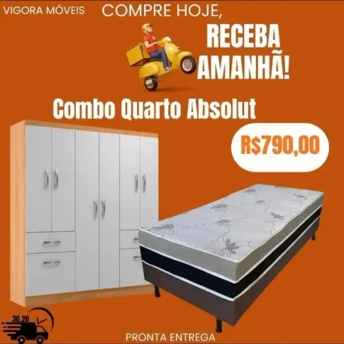 Armário + cama box solteiro (Pague na entrega)