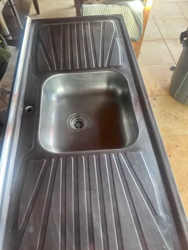 PIA DE INOX + GABINETE BRANCO