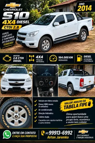 Chevrolet S10 Pick-up LS 2.8 TDI 4X4 CD Dies. Mec. 2014