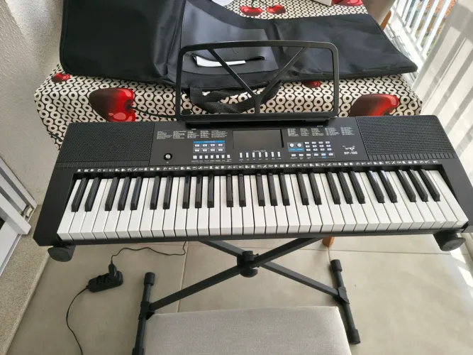 Kit Teclado musical + capa + suporte